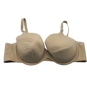 Cacique Lightly Lined Full Coverage Bra Nylon & Spandex Beige 44C